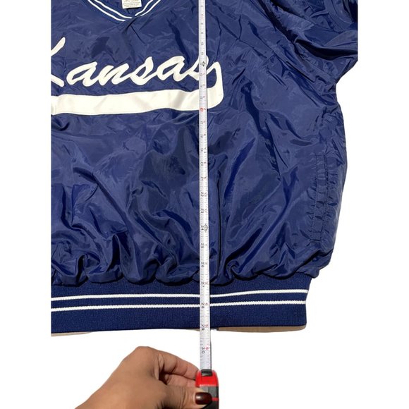KANSAS BLUE PULLOVER WINDBREAKER SIZE 2XL | V1 - Picture 4 of 6
